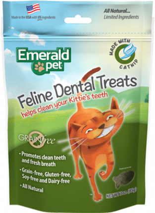 Emerald Pet Feline Dental Treats - Catnip 85g Para gato